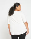 Lily Liquid Jersey Crew Neck Stovepipe Tee - White
