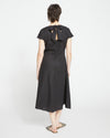 Louvre Bow Back Linen Dress - Black