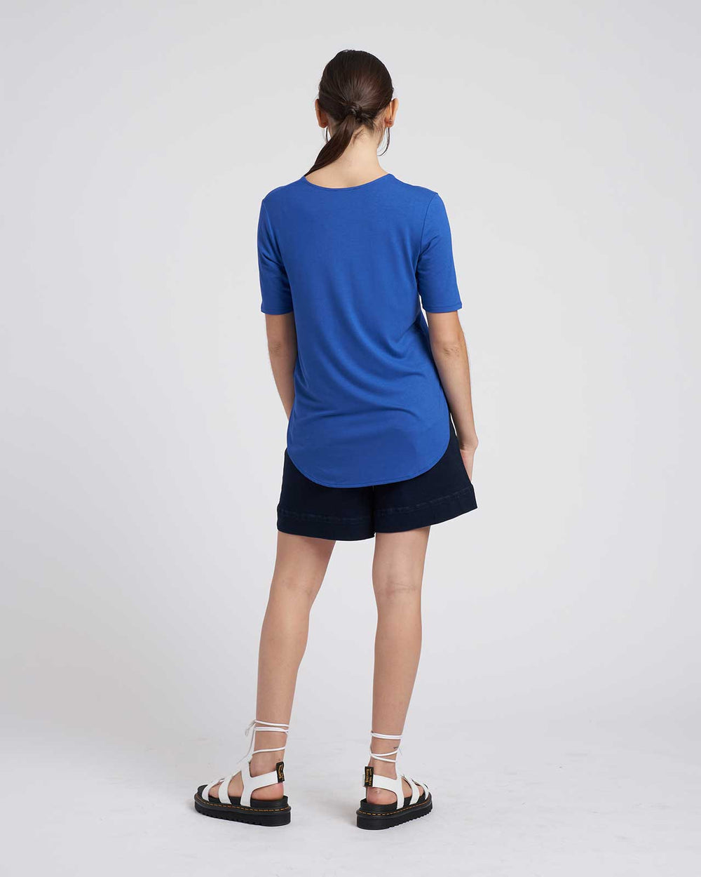 Liquid Jersey Emma V Neck Easy Tee - Royal Blue
