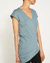 Liquid Jersey V-Neck Genevette Top - Storm