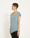 Liquid Jersey V-Neck Genevette Top - Storm