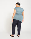 Liquid Jersey V-Neck Genevette Top - Storm
