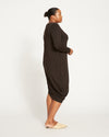 Iconic Long Sleeve V-Neck Geneva Dress - Black