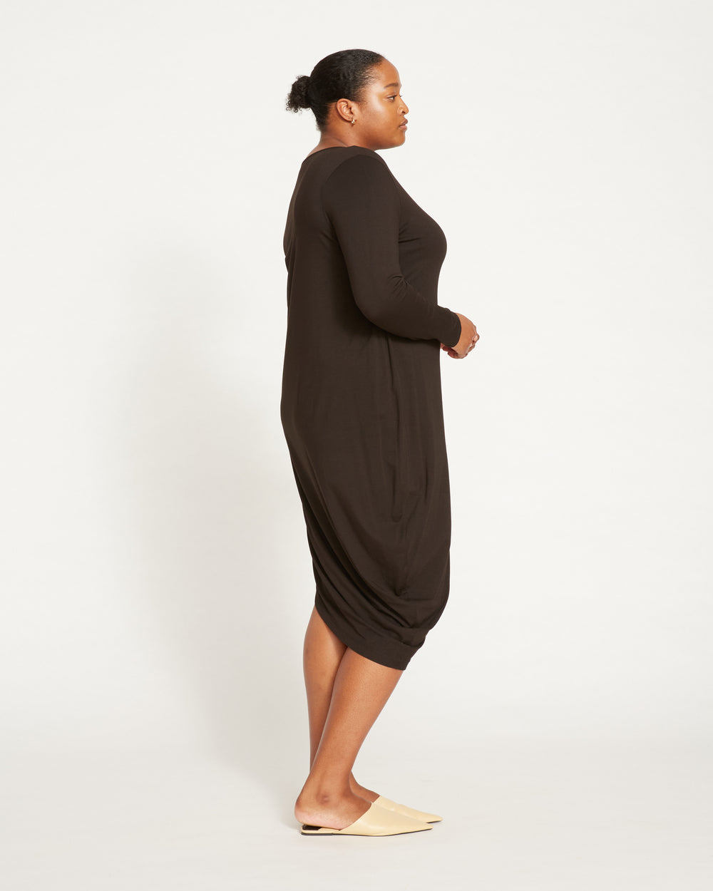 Iconic Long Sleeve V-Neck Geneva Dress - Black