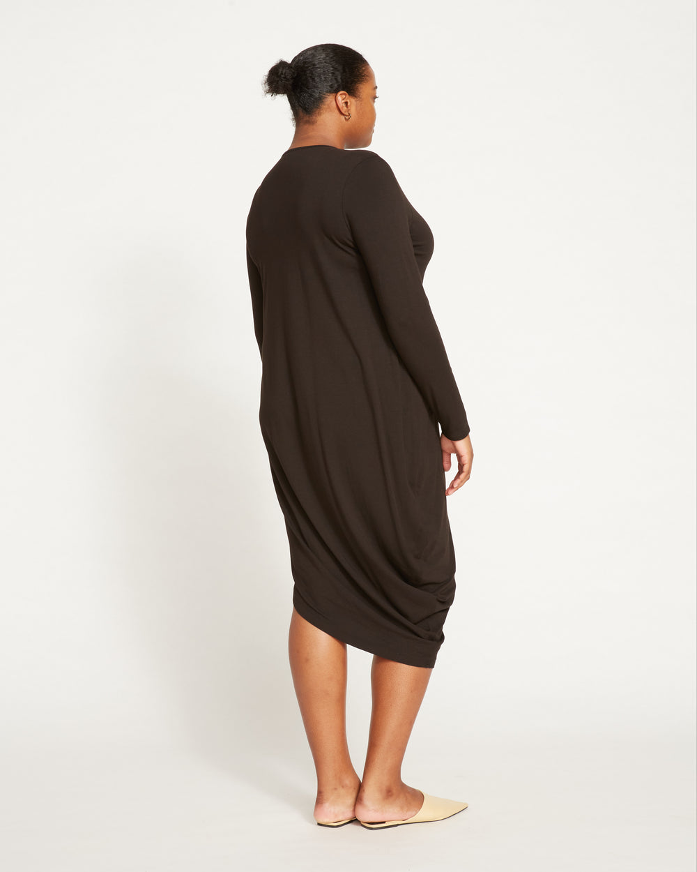 Iconic Long Sleeve V-Neck Geneva Dress - Black