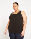 Square Neck Tank Top - Black