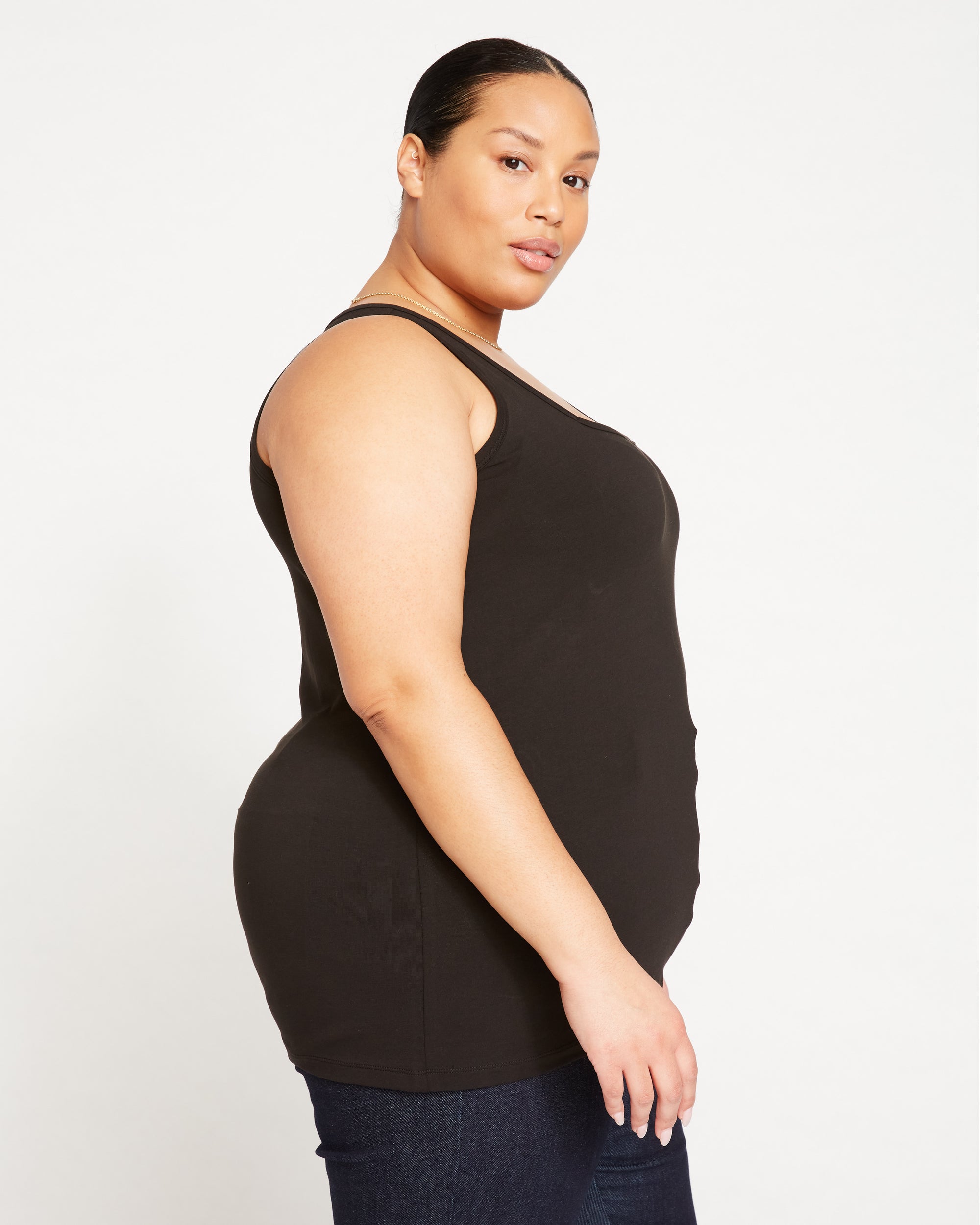 Square Neck Tank Top - Black | Plus Size & Straight Size Women's Fashion | Universal Standard