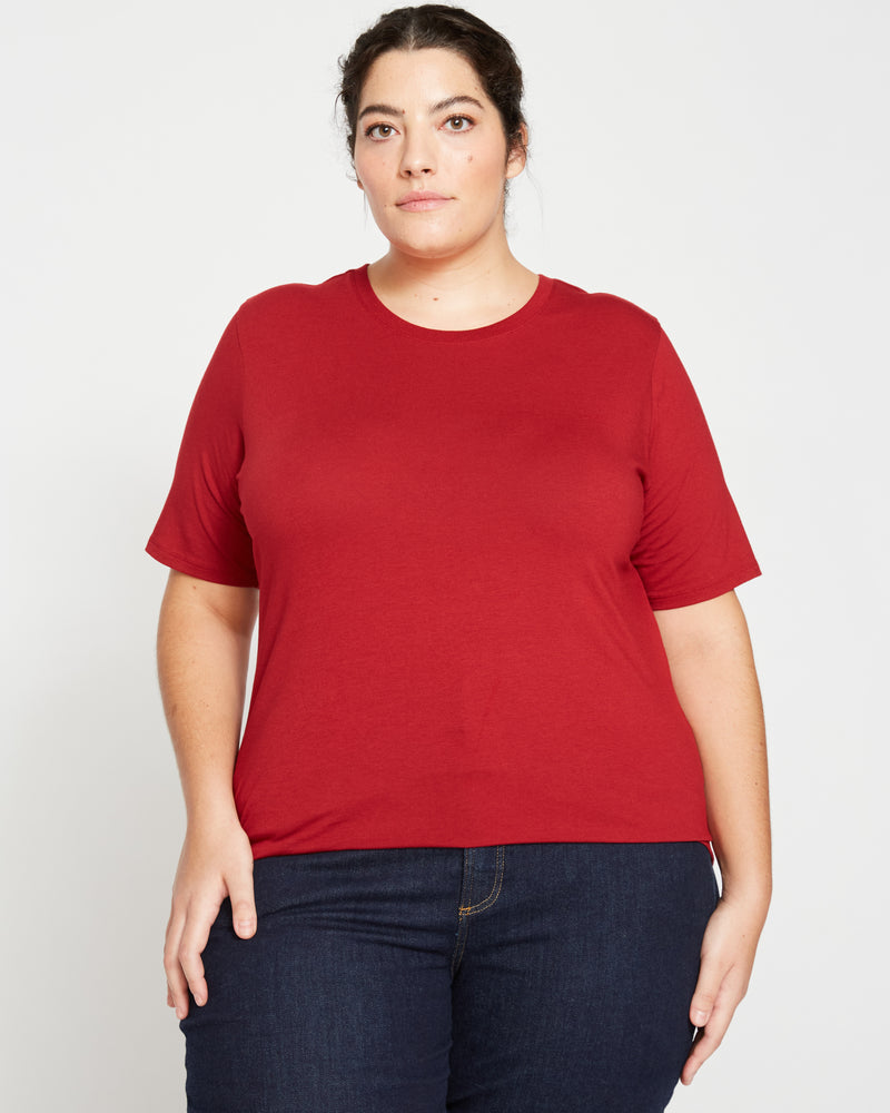Maia Stovepipe Sleeve Tee - Rhubarb