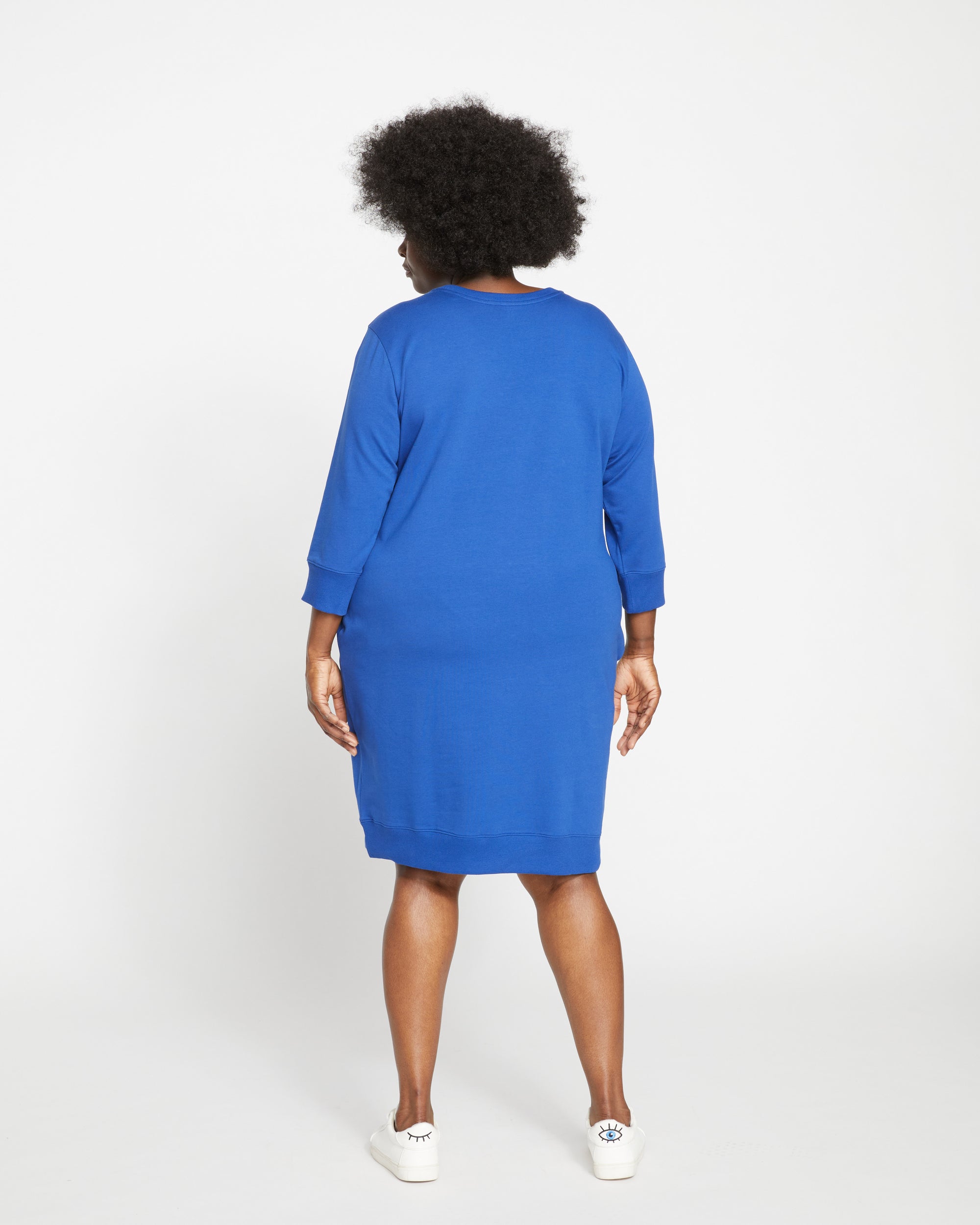 Misa Tie Sweatshirt Dress - Lapis