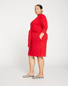 Misa Tie Sweatshirt Dress - Red