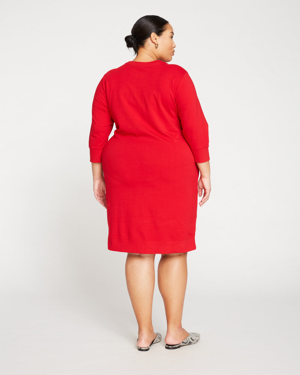 Misa Tie Sweatshirt Dress - Red