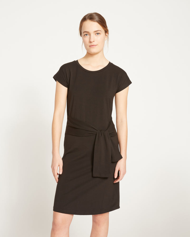 Misa Jersey Tie Dress - Black