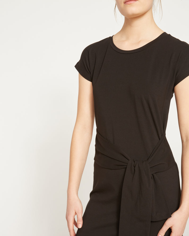 Misa Jersey Tie Dress - Black