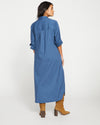 Odeon Stretch Poplin Shirtdress - Bleu Scolaire