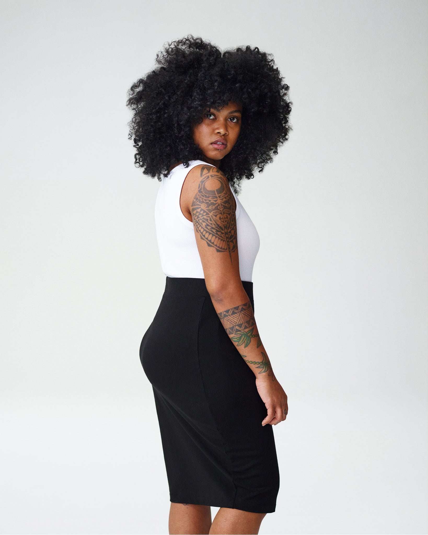 Petite Danube Jersey Skirt - Black