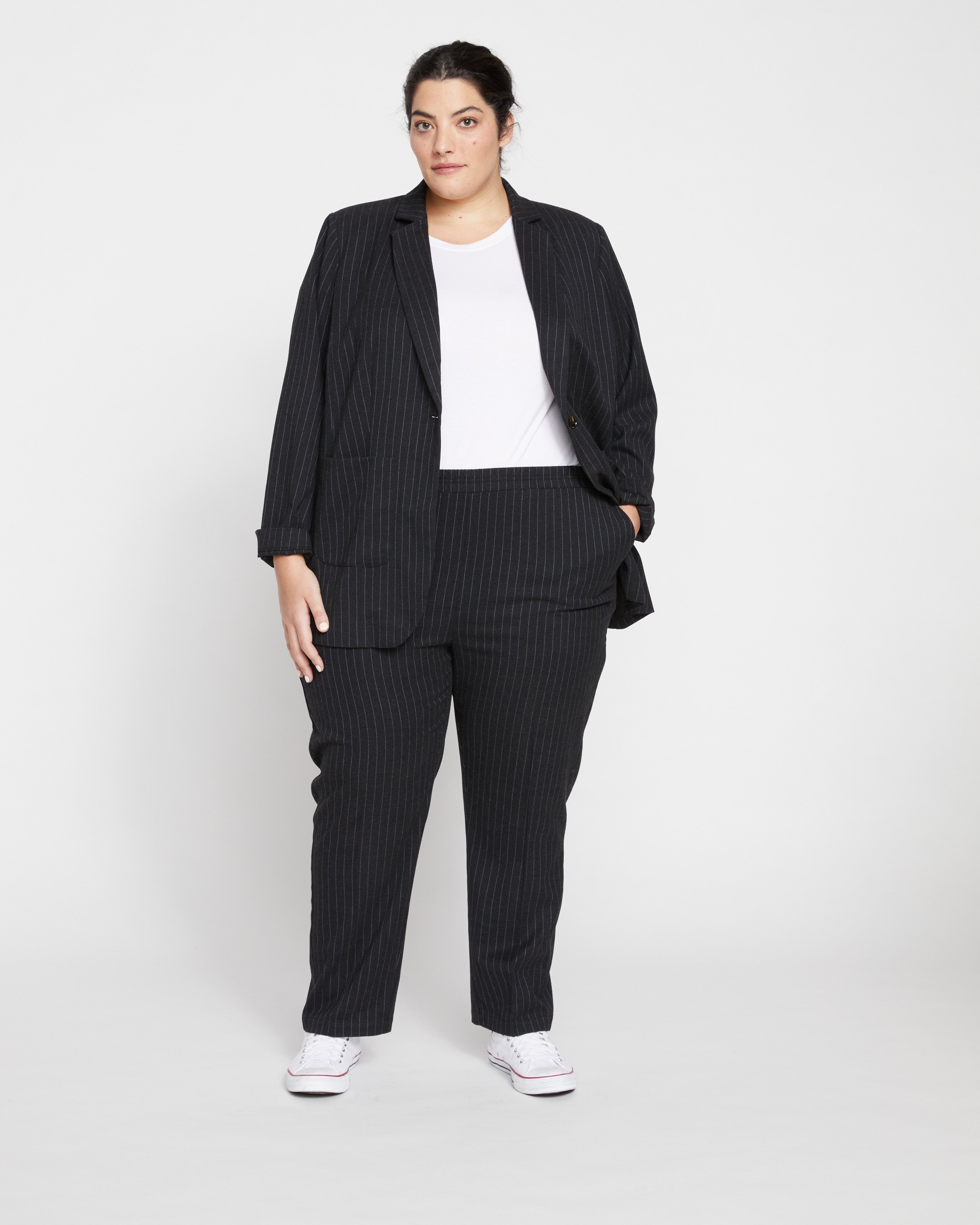 The Pinstripe Blazer - Graphite – Universal Standard