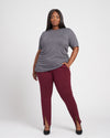 Flaunt Slit Signature Ponte Pants - Oxblood