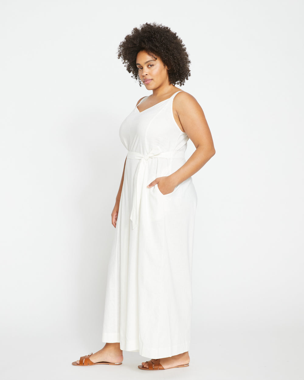 Promenade Linen Jumpsuit - White