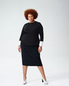Rhine Color Block Cuff Top - Black/White