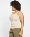 Roitfeld Ribbed Tank - Barley