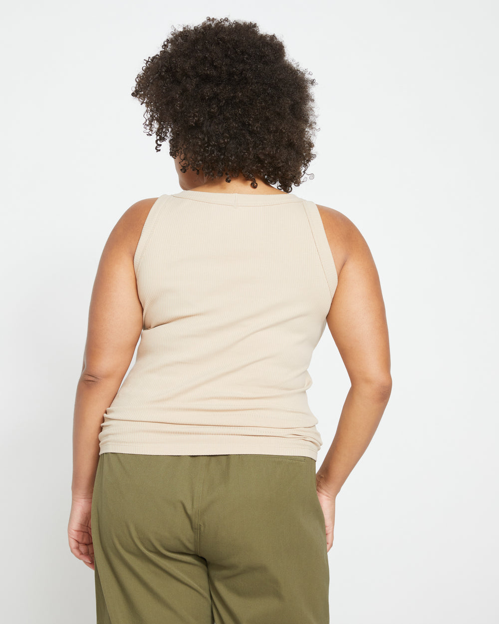Roitfeld Ribbed Tank - Barley