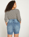 Joni High Rise Curve Slim Leg Shorts - Distressed Light Blue