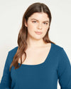 Square Neck Cocoon Dress - True Blue