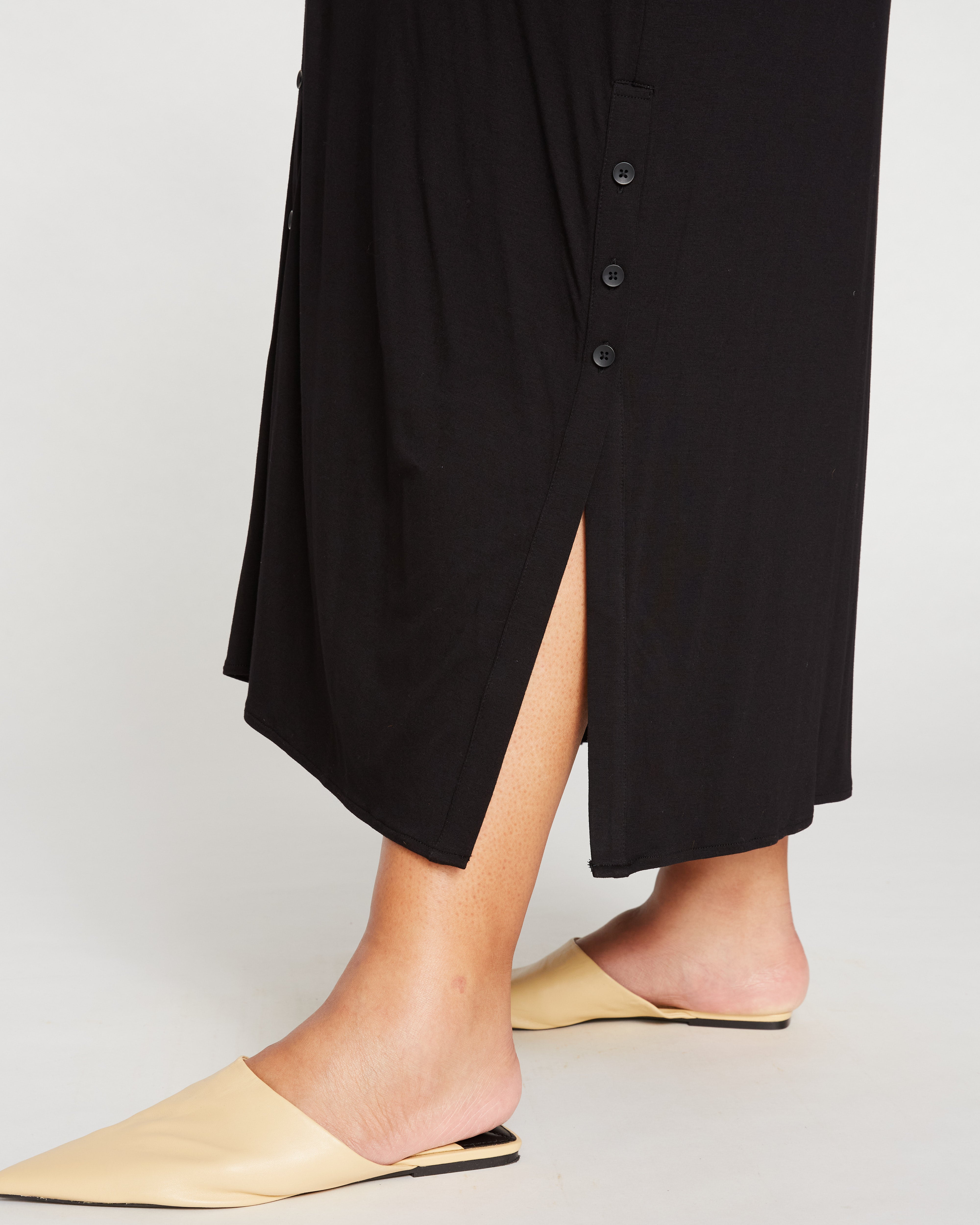 Sally Liquid Jersey Shirt Dress - Black – Universal Standard