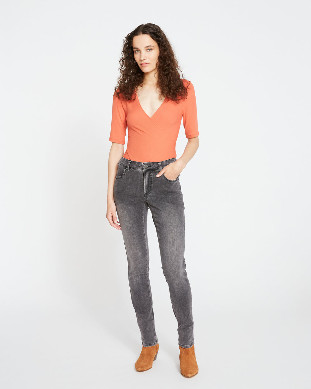 Seine Mid Rise Skinny Jeans 32 Inch - Distressed Black