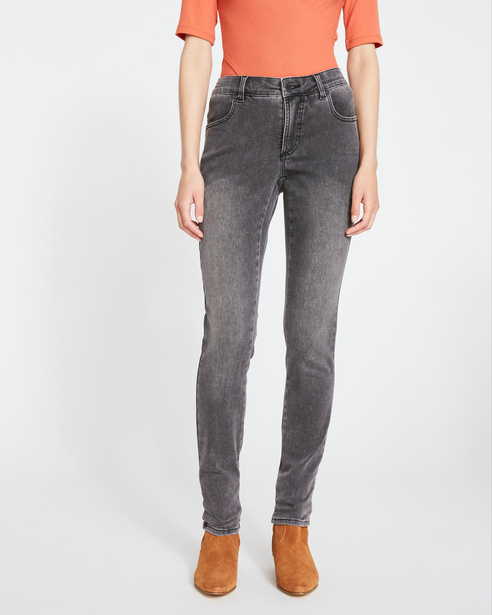 Seine Mid Rise Skinny Jeans 32 Inch - Distressed Black