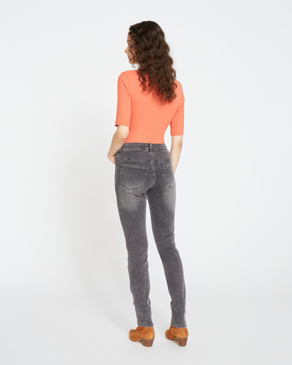 Seine Mid Rise Skinny Jeans 32 Inch - Distressed Black