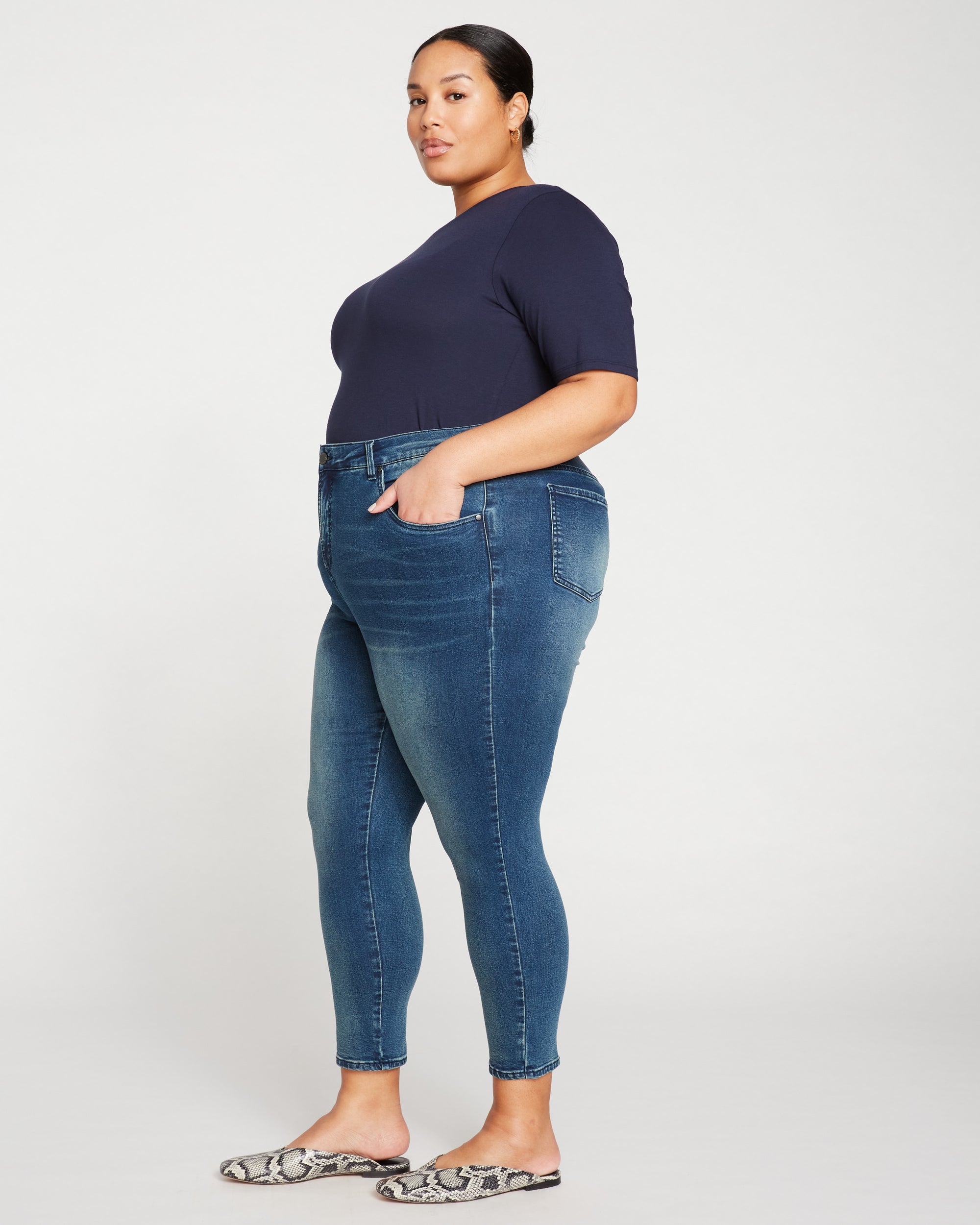 Seine High Rise Skinny Jeans 27 Inch - Distressed Blue