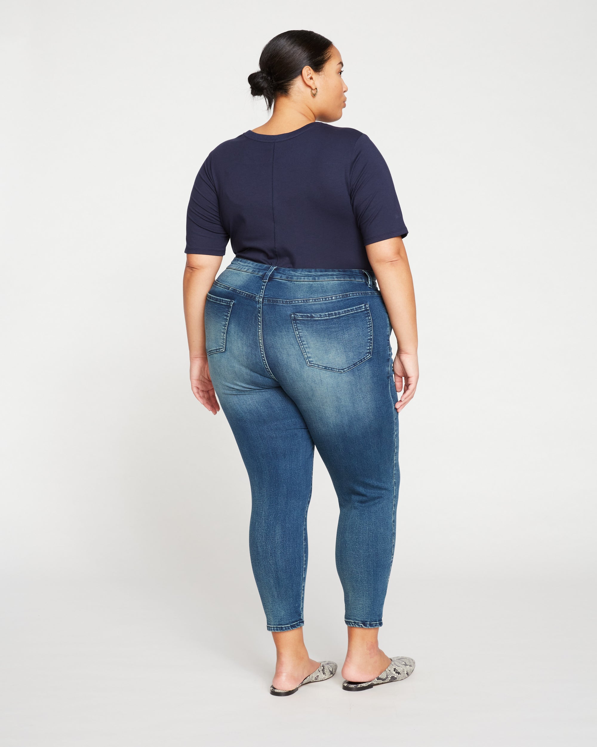 Seine High Rise Skinny Jeans 27 Inch - Distressed Blue