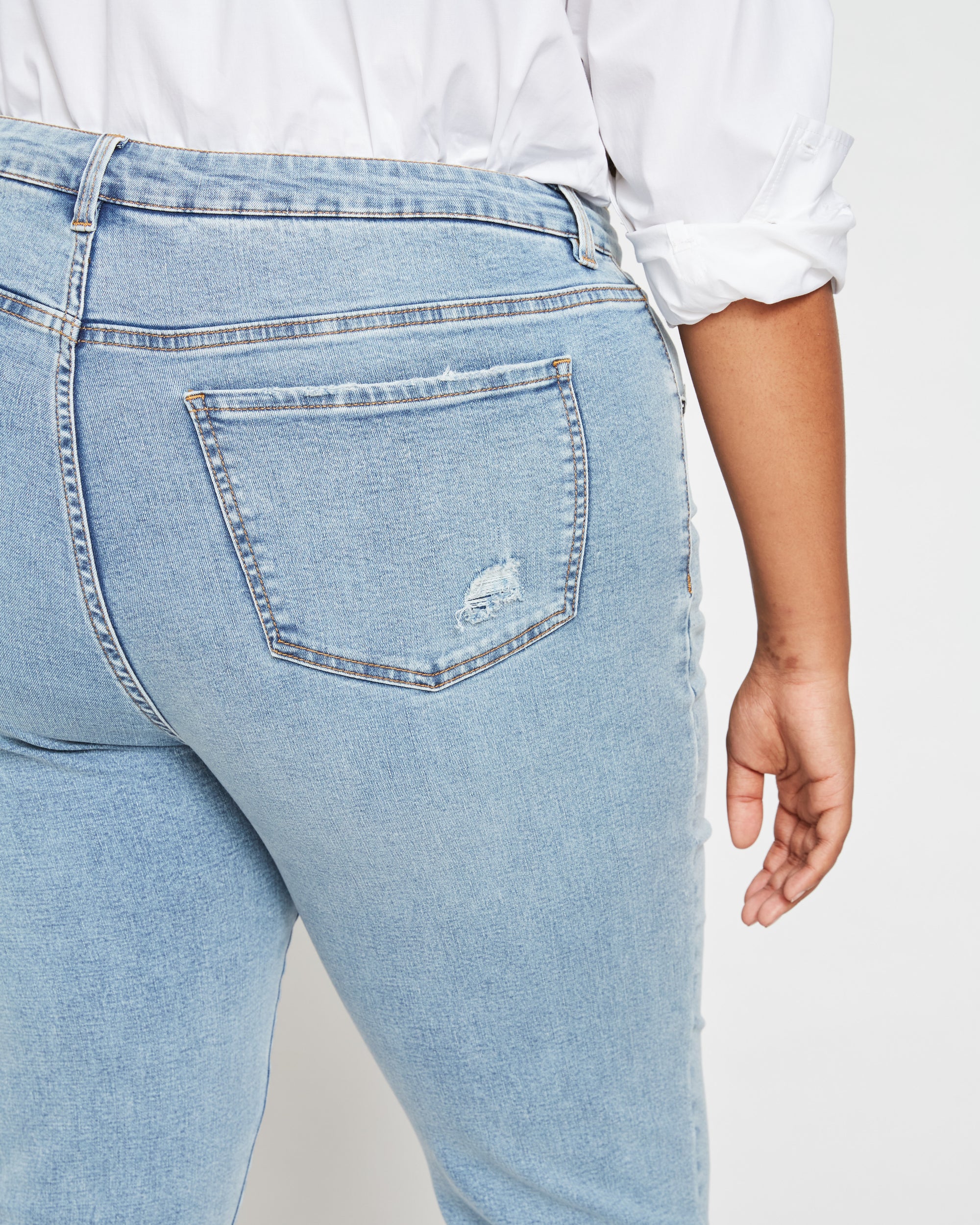 Seine High Rise Skinny Jeans 27 Inch - Distressed Light Blue
