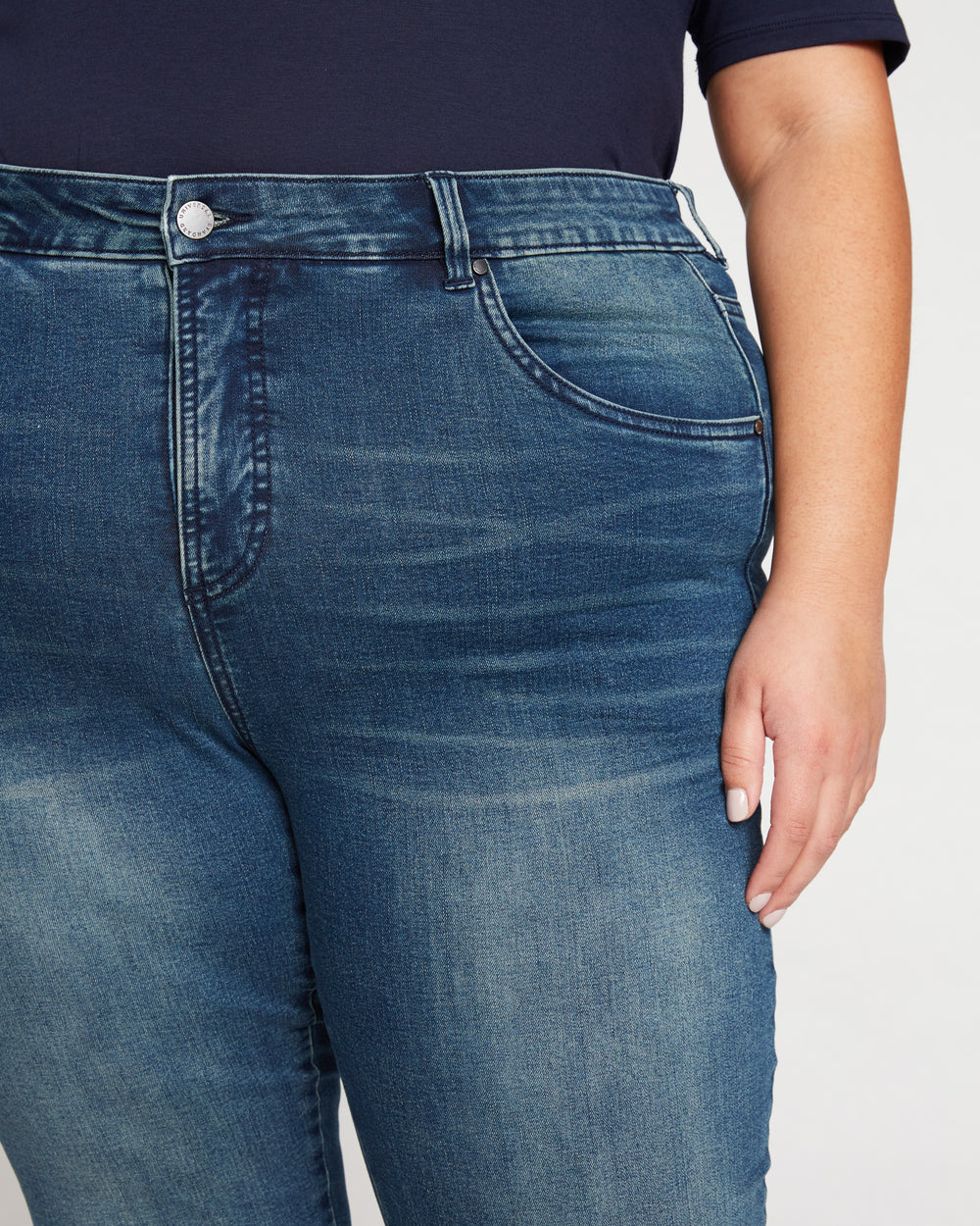 Seine High Rise Skinny Jeans 32 Inch - Distressed Blue