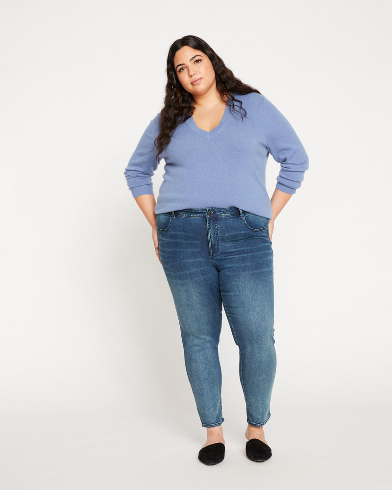 Seine Mid Rise Skinny Jeans 27 Inch - Distressed Blue