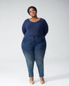 Foundation Long Sleeve V Neck Tee - Navy