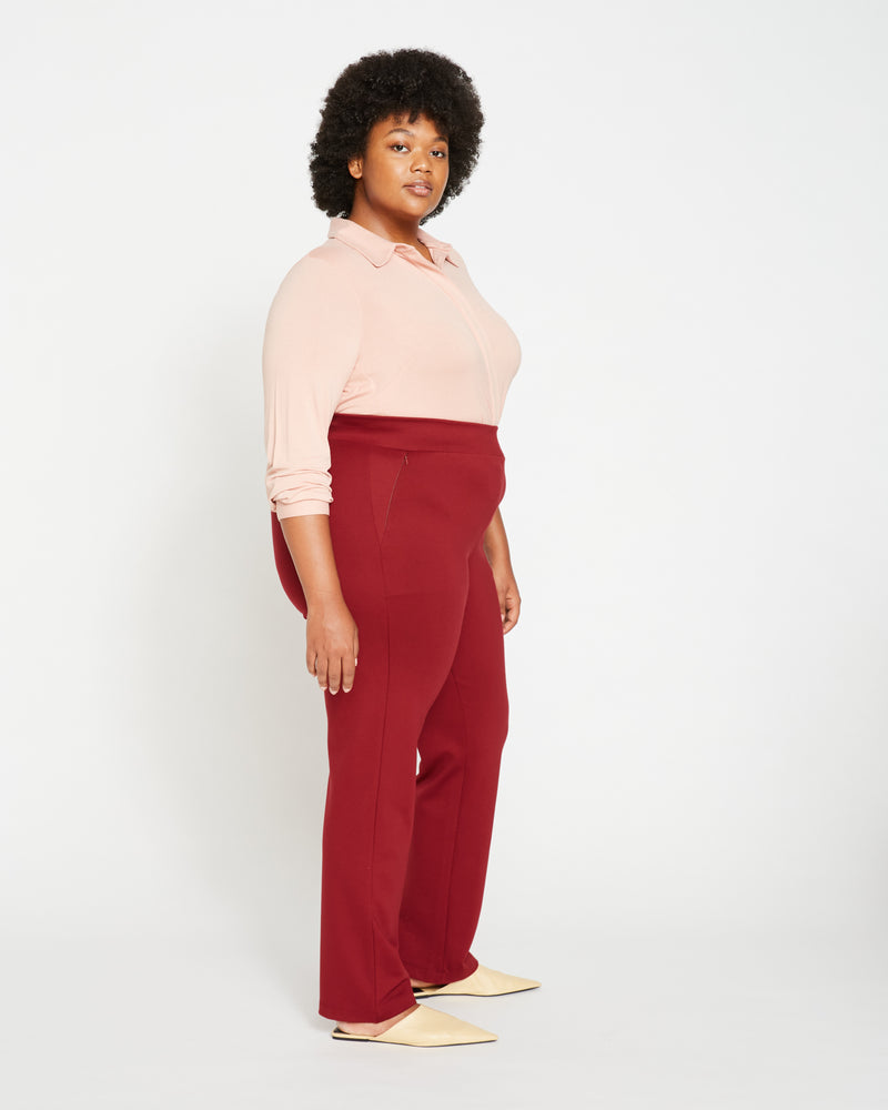 Smart Signature Ponte Pants Long - Red