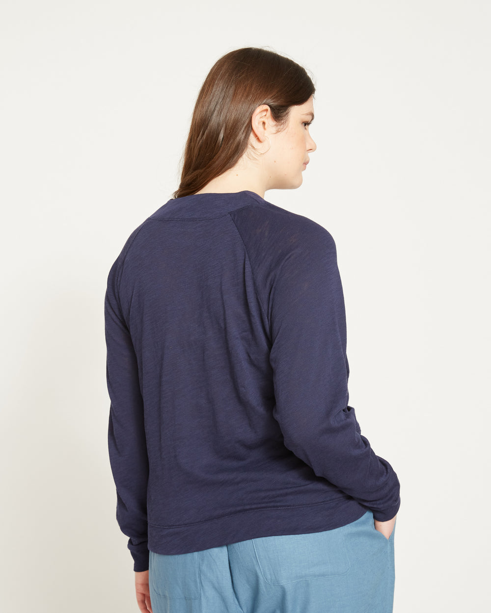Lightweight Pima Cotton Cardi - Navy