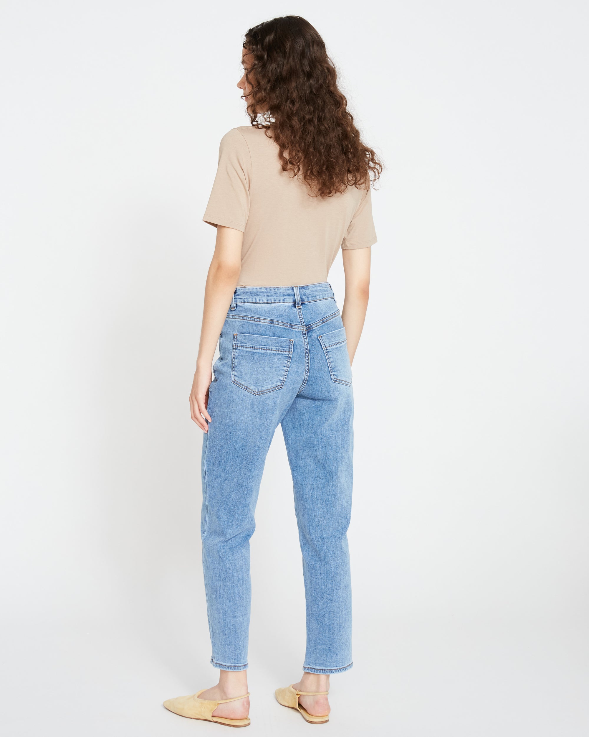 Dylan High Rise Tapered Jeans 29 Inch - Classic Washed Blue