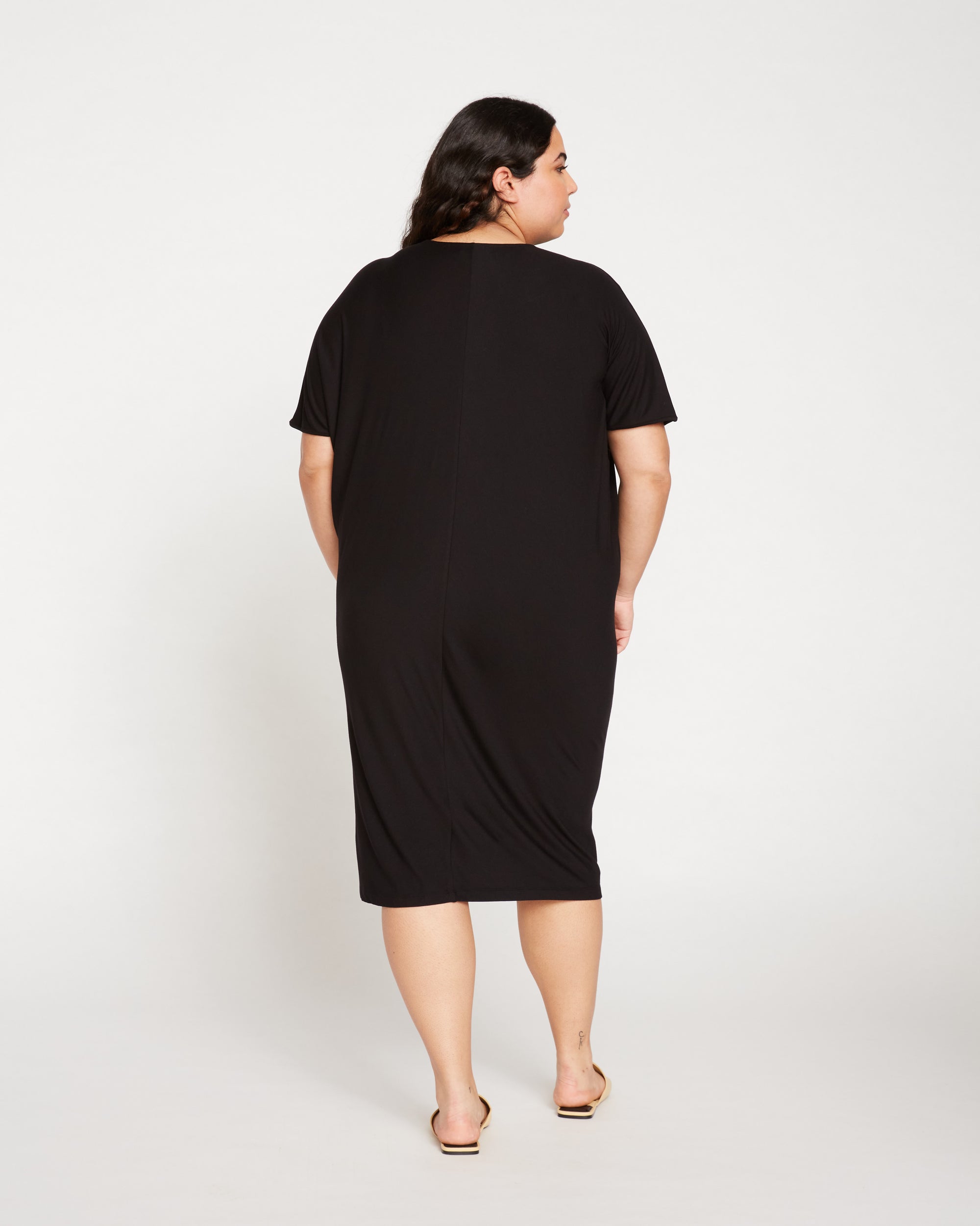 Universal Standard Women's Teresa Liquid Jersey V-Neck Dress - Black Universal Standard Women's Teresa Liquid Jersey V-Neck Dress - Black