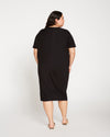 Teresa Liquid Jersey V-Neck Dress - Black