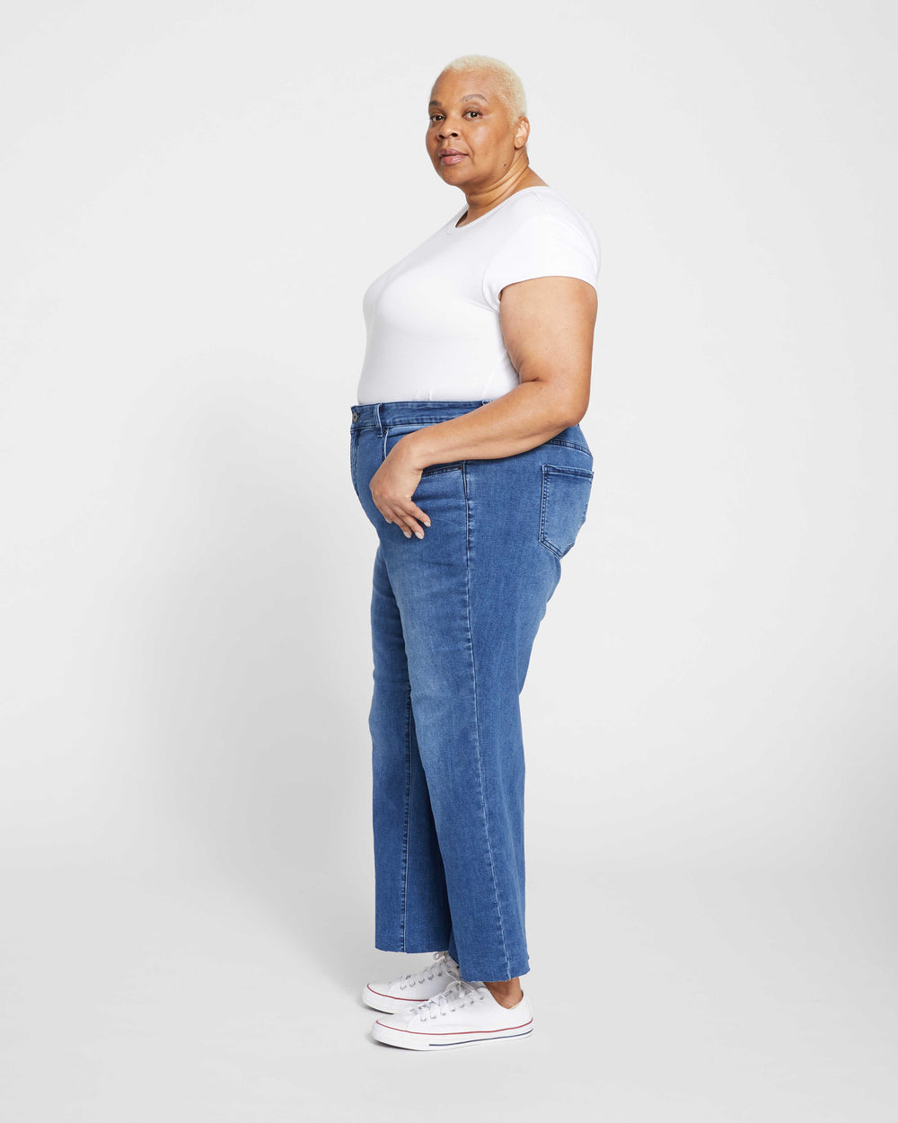 Jackie High Rise Cropped Jeans - True Blue