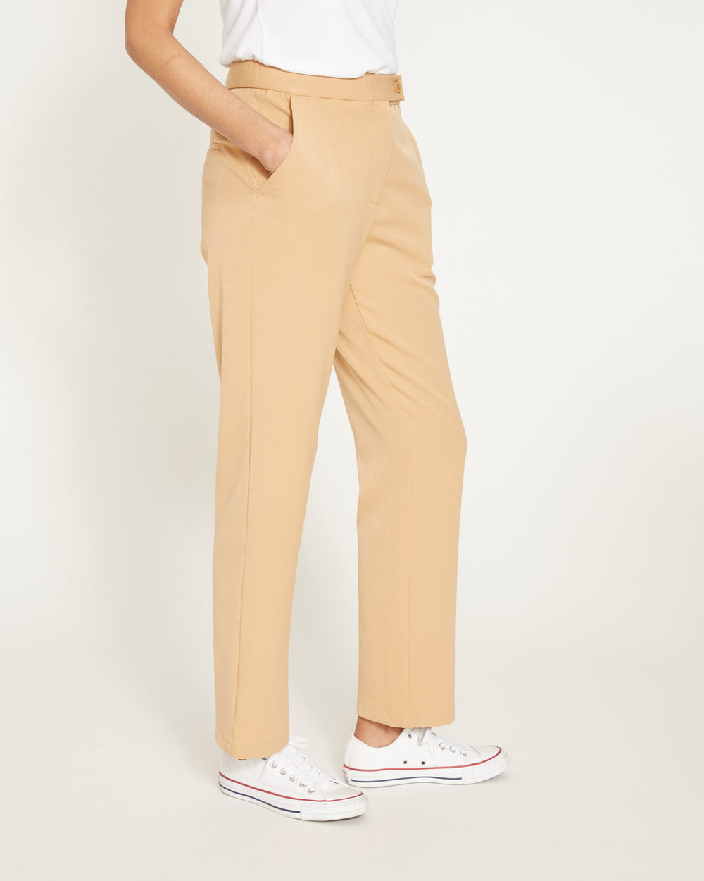 All Day Cigarette Pants - Cafe Au Lait