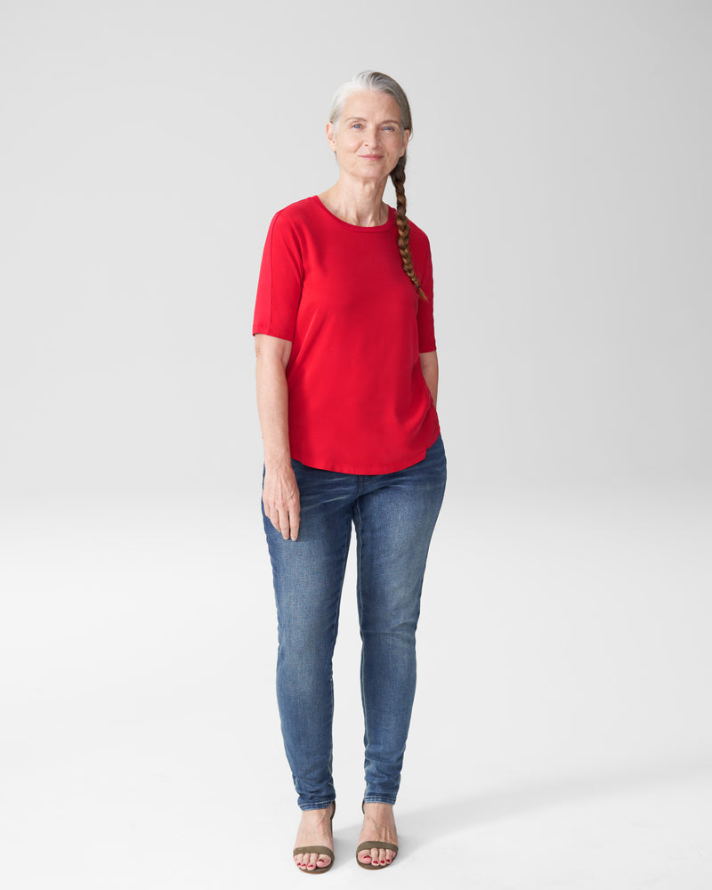Arvo Cupro Mix Tee - Red