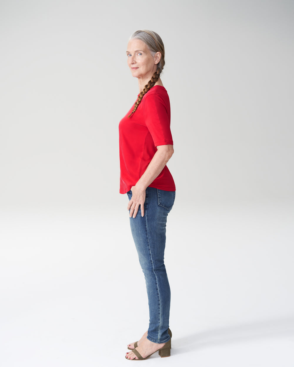 Arvo Cupro Mix Tee - Red