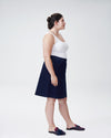 Ang Denim Button Down Skirt - Dark Indigo