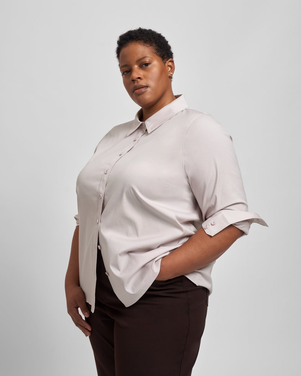 Canna Hi-Low Shirt - Dusty Lilac