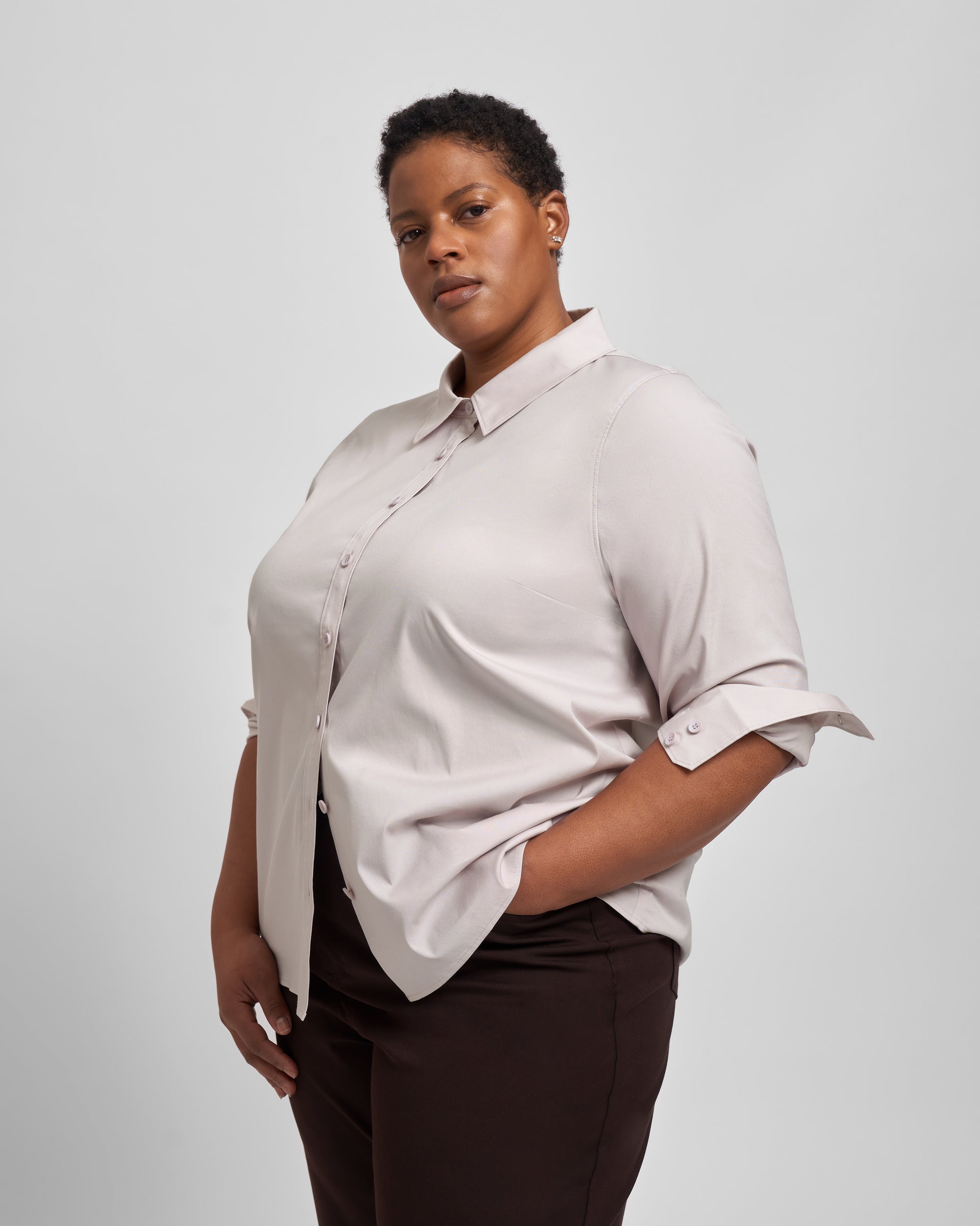 Canna Hi-Low Shirt - Dusty Lilac