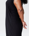 Carrea Relaxed Liquid Jersey Dress - Black